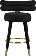 Load image into Gallery viewer, Fitzroy Black Velvet Counter Stool