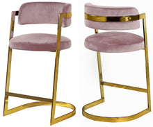 Load image into Gallery viewer, Stephanie Pink Velvet Stool