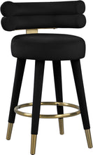 Load image into Gallery viewer, Fitzroy Black Velvet Counter Stool