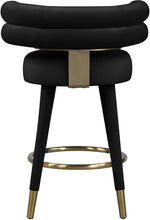 Load image into Gallery viewer, Fitzroy Black Velvet Counter Stool