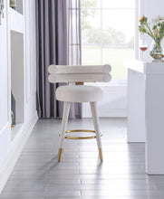 Load image into Gallery viewer, Fitzroy Cream Velvet Counter Stool