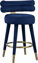 Load image into Gallery viewer, Fitzroy Navy Velvet Counter Stool
