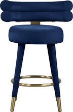Load image into Gallery viewer, Fitzroy Navy Velvet Counter Stool