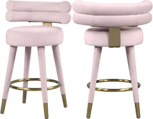 Load image into Gallery viewer, Fitzroy Pink Velvet Counter Stool