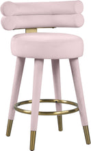 Load image into Gallery viewer, Fitzroy Pink Velvet Counter Stool