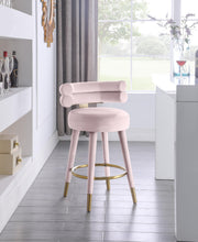 Load image into Gallery viewer, Fitzroy Pink Velvet Counter Stool