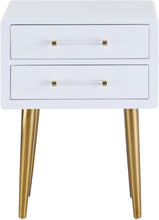 Load image into Gallery viewer, Zane White Laquer with Gold Side Table