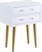 Load image into Gallery viewer, Zane White Laquer with Gold Side Table