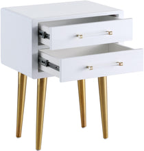 Load image into Gallery viewer, Zane White Laquer with Gold Side Table
