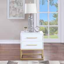 Load image into Gallery viewer, Maxine White / Gold Night Stand
