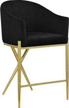 Load image into Gallery viewer, Xavier Black Velvet Counter Stool