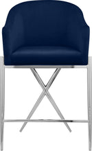 Load image into Gallery viewer, Xavier Navy Velvet Counter Stool