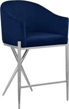 Load image into Gallery viewer, Xavier Navy Velvet Counter Stool