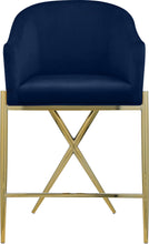Load image into Gallery viewer, Xavier Navy Velvet Counter Stool