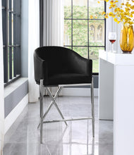 Load image into Gallery viewer, Xavier Black Velvet Counter Stool