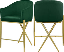 Load image into Gallery viewer, Xavier Green Velvet Counter Stool
