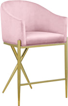 Load image into Gallery viewer, Xavier Pink Velvet Counter Stool