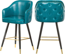 Load image into Gallery viewer, Barbosa Blue Faux Leather Counter/Bar Stool