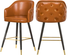 Load image into Gallery viewer, Barbosa Cognac Faux Leather Counter/Bar Stool