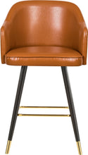 Load image into Gallery viewer, Barbosa Cognac Faux Leather Counter/Bar Stool