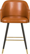 Load image into Gallery viewer, Barbosa Cognac Faux Leather Counter/Bar Stool