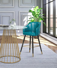 Load image into Gallery viewer, Barbosa Blue Faux Leather Counter/Bar Stool