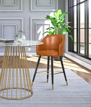 Load image into Gallery viewer, Barbosa Cognac Faux Leather Counter/Bar Stool