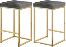 Load image into Gallery viewer, Nicola Grey Velvet Stool