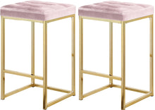Load image into Gallery viewer, Nicola Pink Velvet Stool