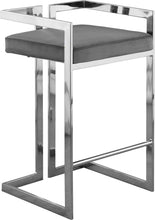 Load image into Gallery viewer, Ezra Grey Velvet Stool