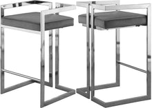 Load image into Gallery viewer, Ezra Grey Velvet Stool