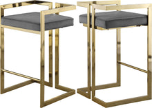 Load image into Gallery viewer, Ezra Grey Velvet Stool