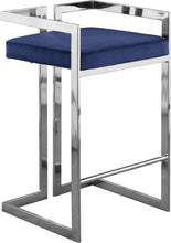 Load image into Gallery viewer, Ezra Navy Velvet Stool