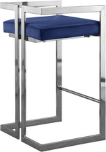 Load image into Gallery viewer, Ezra Navy Velvet Stool