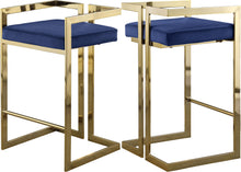 Load image into Gallery viewer, Ezra Navy Velvet Stool