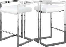 Load image into Gallery viewer, Ezra White Faux Leather Stool