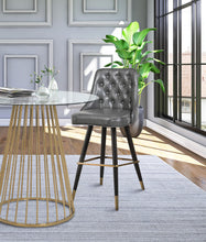 Load image into Gallery viewer, Portnoy Grey Faux Leather Counter/Bar Stool