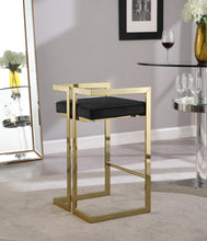 Load image into Gallery viewer, Ezra Black Velvet Stool