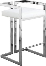 Load image into Gallery viewer, Ezra White Faux Leather Stool