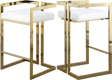 Load image into Gallery viewer, Ezra White Faux Leather Stool