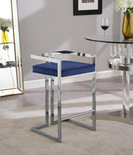 Load image into Gallery viewer, Ezra Navy Velvet Stool