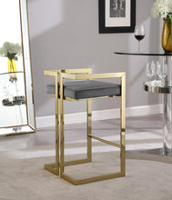 Load image into Gallery viewer, Ezra Grey Velvet Stool
