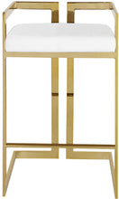 Load image into Gallery viewer, Ezra White Faux Leather Stool