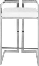 Load image into Gallery viewer, Ezra White Faux Leather Stool