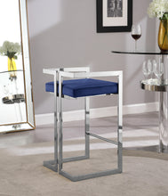Load image into Gallery viewer, Ezra Navy Velvet Stool