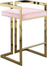 Load image into Gallery viewer, Ezra Pink Velvet Stool