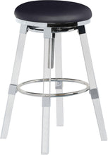 Load image into Gallery viewer, Venus Black Faux Leather Adjustable Stool