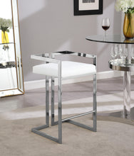 Load image into Gallery viewer, Ezra White Faux Leather Stool