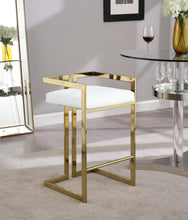 Load image into Gallery viewer, Ezra White Faux Leather Stool