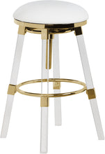 Load image into Gallery viewer, Venus White Faux Leather Adjustable Stool